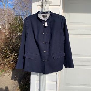 NWT Talbots Gorgeous Navy Blue Button Front Lined Blazer